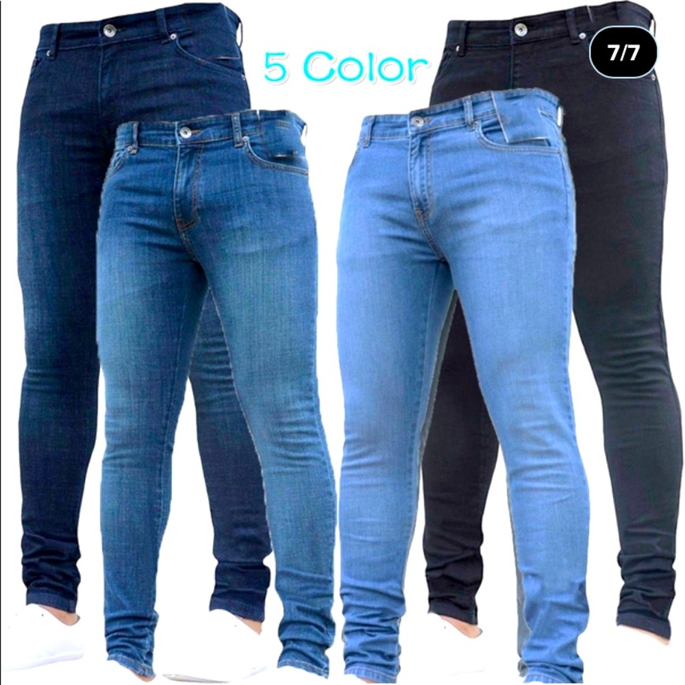 Men Fashion Casual Pants Super Skinny Jeans